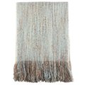 Saro Lifestyle SARO TH125.A5060 Faux Mohair Throw  Aqua TH125.A5060